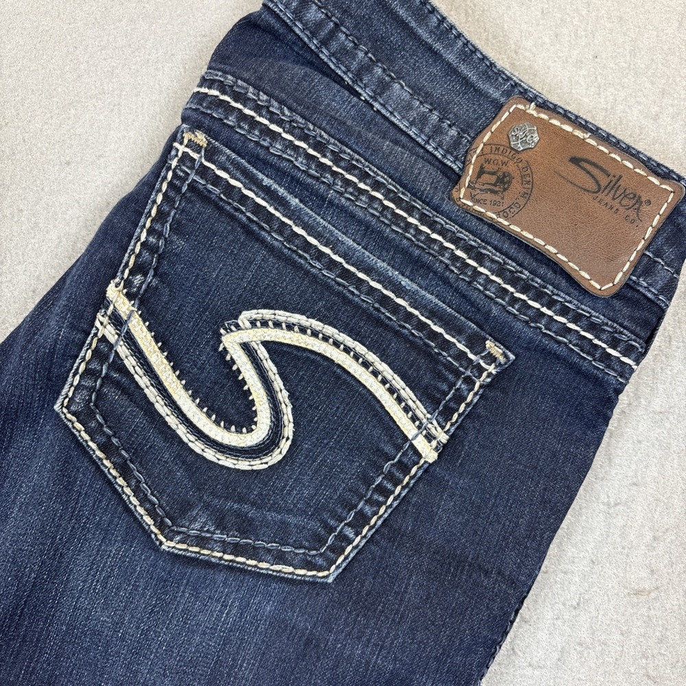 Silver Jeans Womens 27x27 (Hemmed from 27x33) Blue Frances Capri Dark Wash Denim